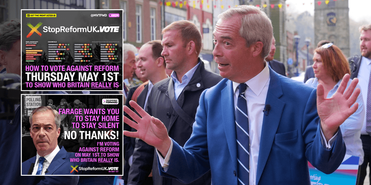 'Panic stations!' Activists launch 'desperate' new tool to halt Nigel Farage's surge - but new poll SHATTERS hopes