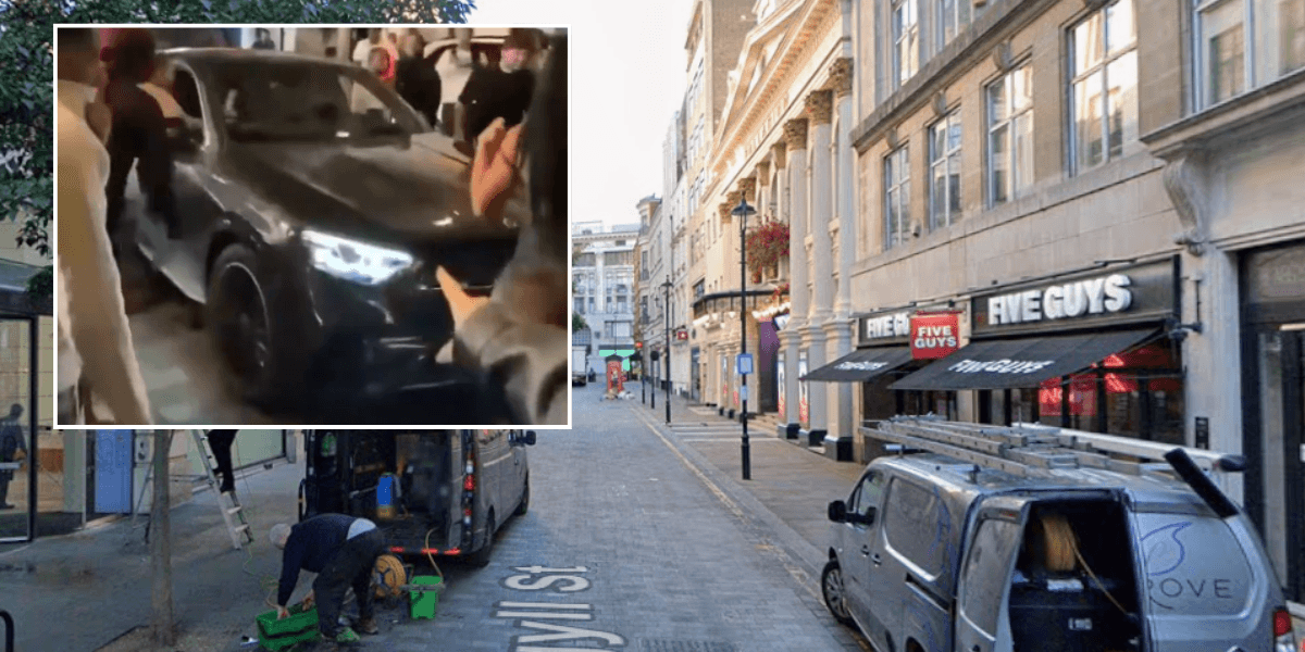 Three people injured after car ploughs into central London crowds as police arrest woman