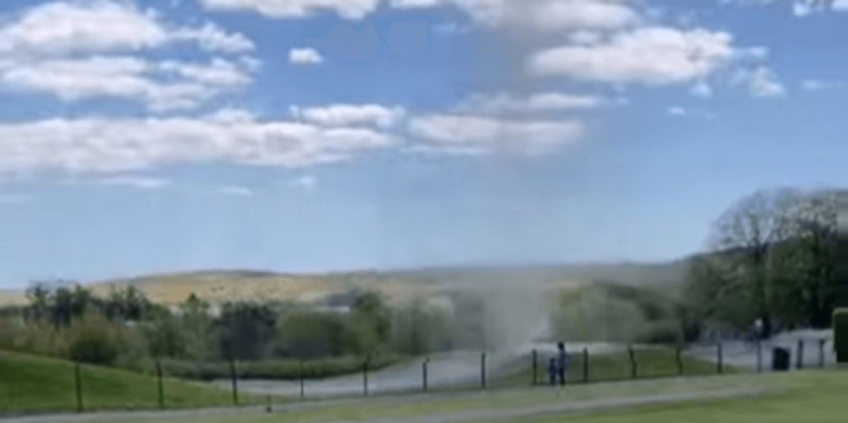 Dust devil sparks tornado fears after spinning phenomenon spotted in middle of Isle of Man park