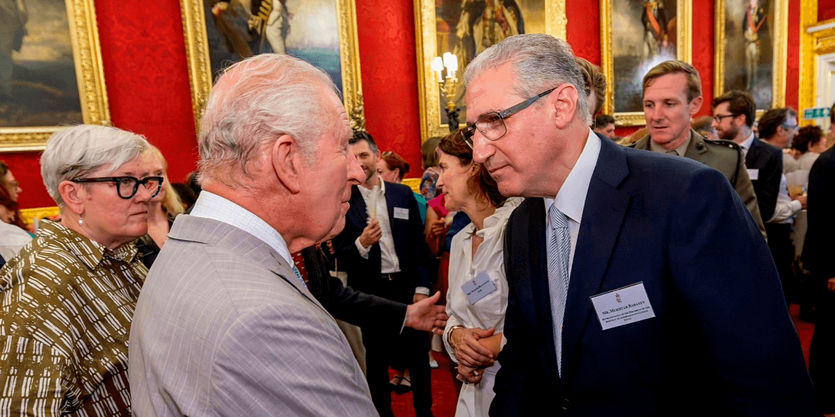 King Charles hailed as 'global inspiration' after meeting Cop29 chief during reception on pollution