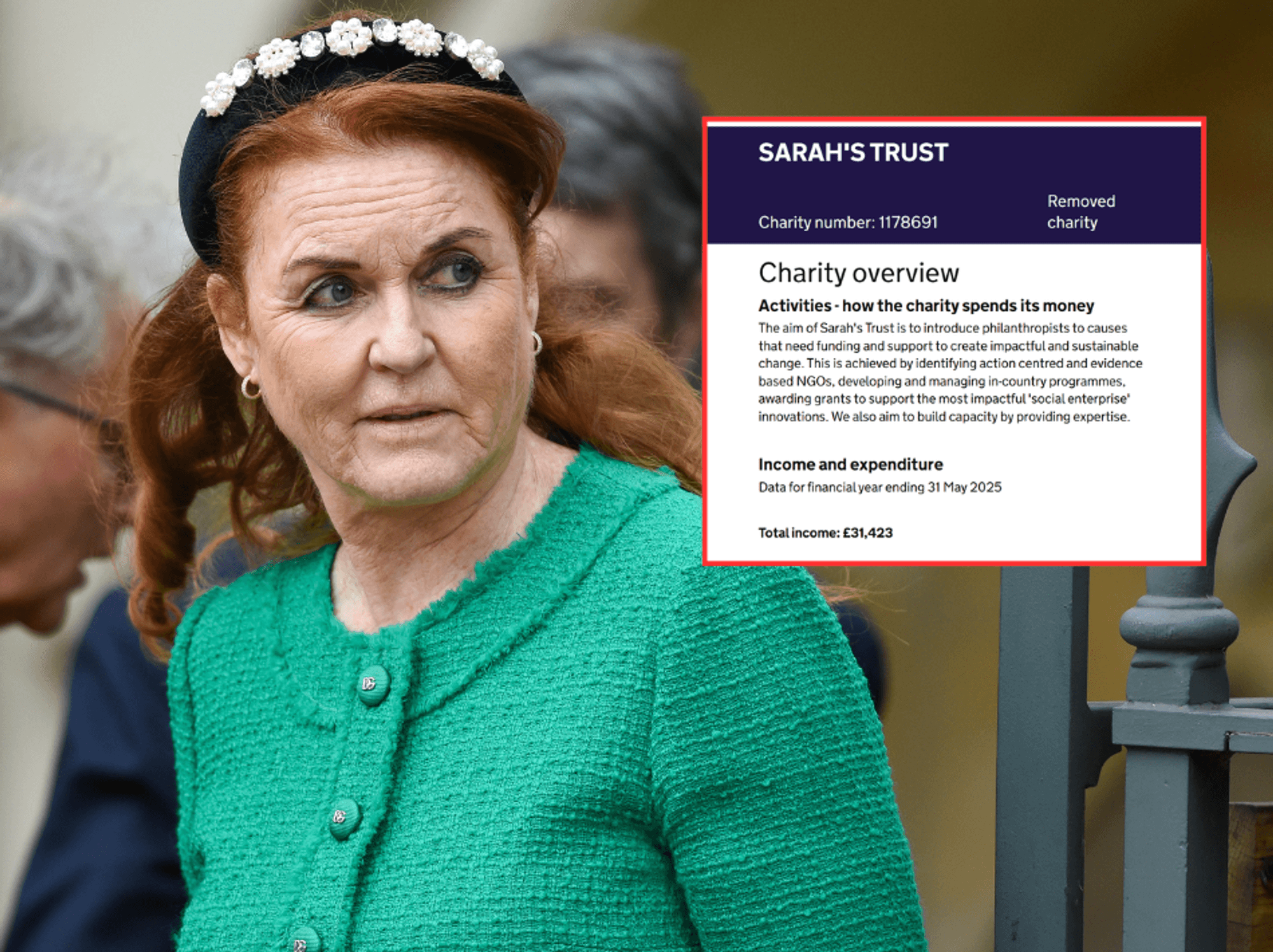 Sarah Ferguson's charity 'removed' from official register as organisation formally axed