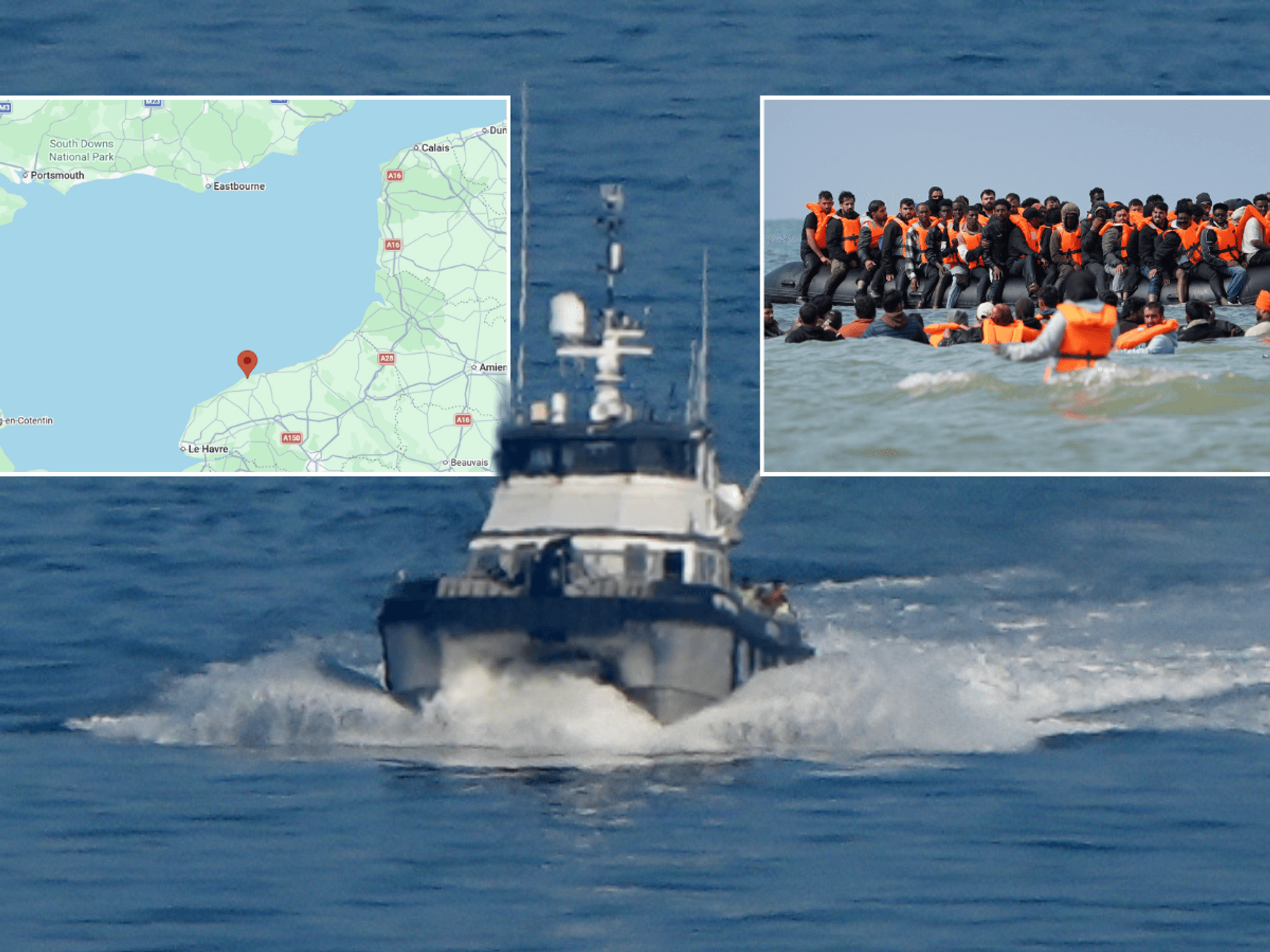 Migrant boat launches from furthest point EVER in attempt to cross Channel as Border Force rushes...