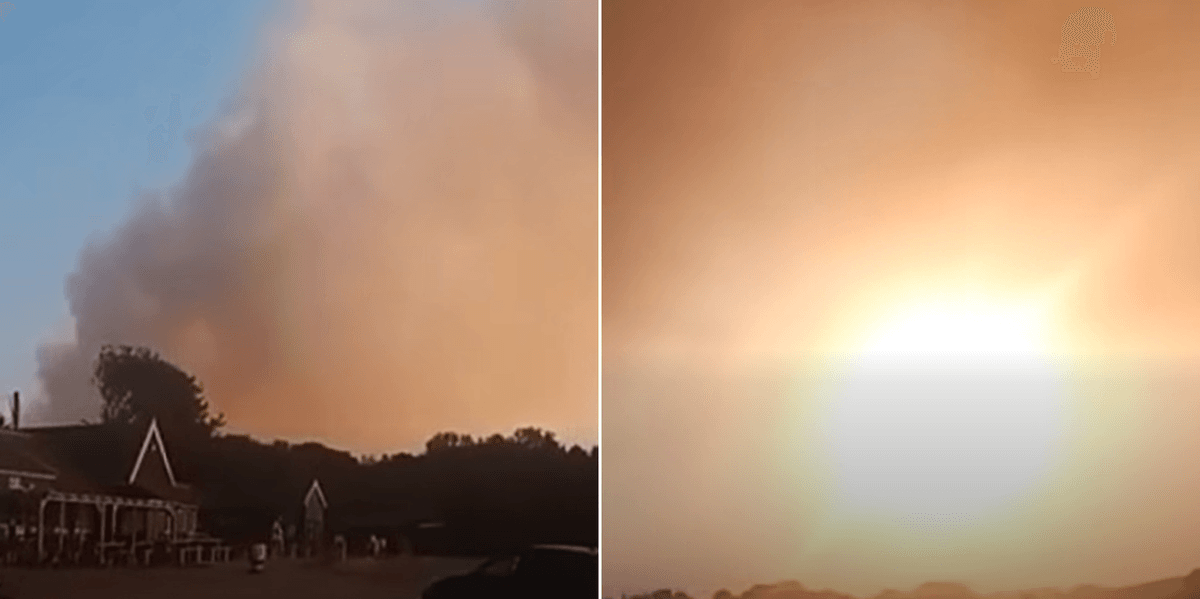 Hundreds of Britons prepared to evacuate as huge wildfire races towards Suffolk holiday park