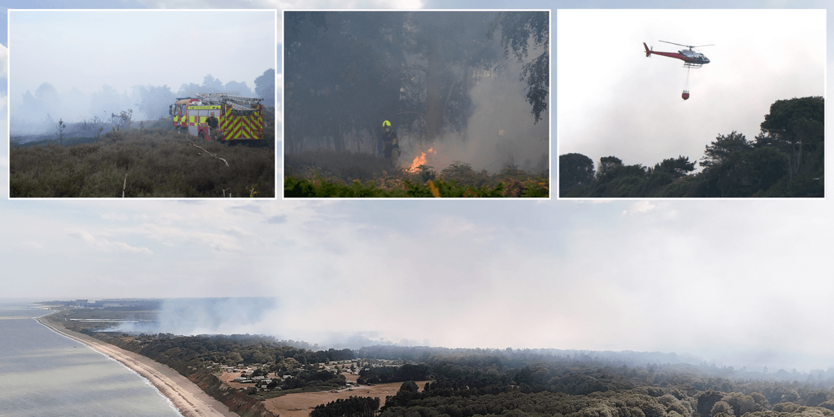 Suffolk wildfire 'stabilising' after hours of battling blaze near nuclear plant