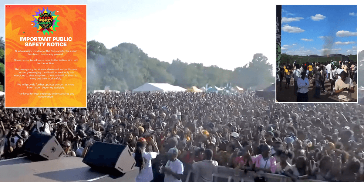 African festival in London descends into chaos with attendees 'carried out on stretchers' after stampede