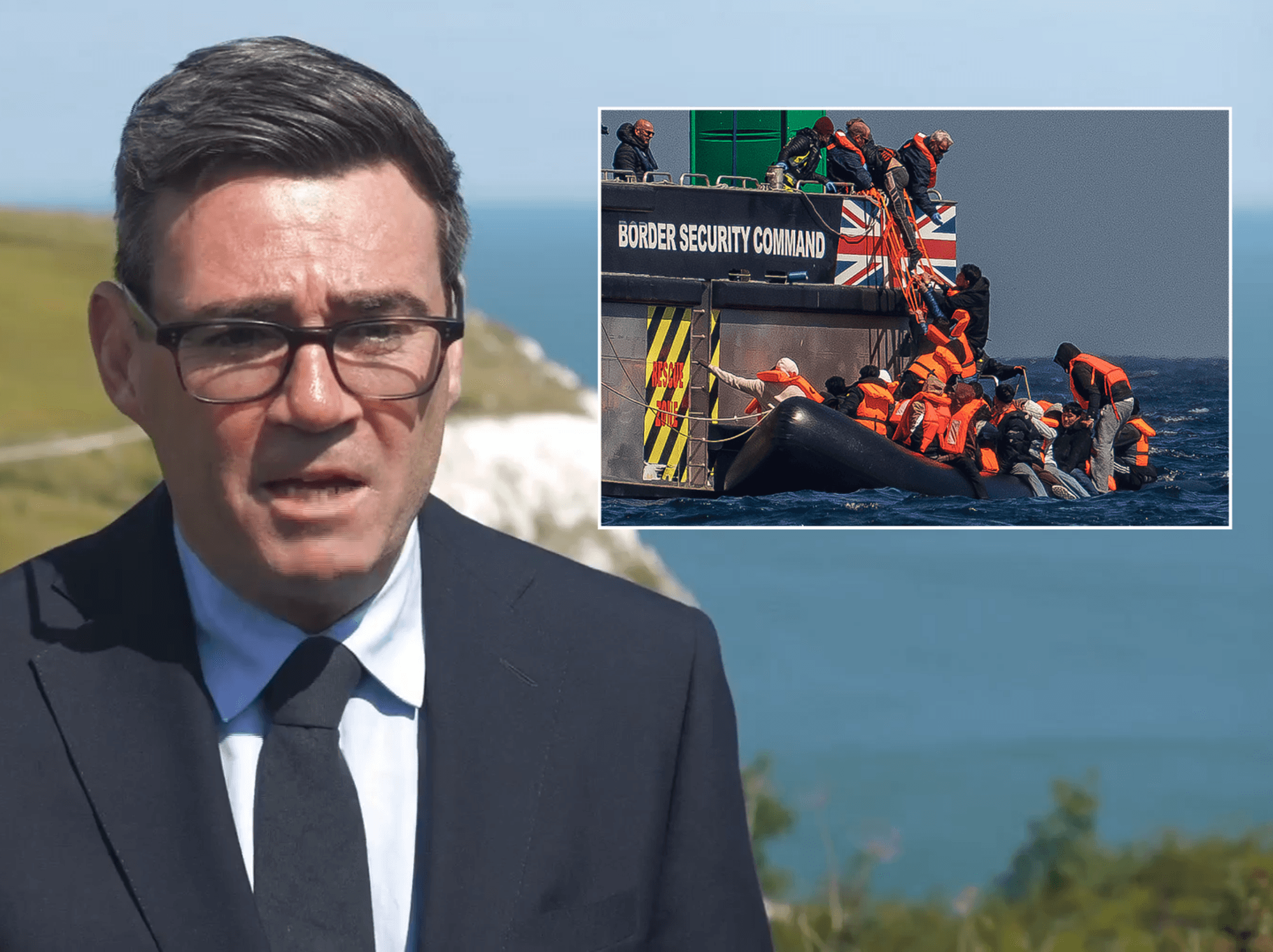 Andy Burnham vows to be ‘relentless’ in dealing with the small boats crisis as thousands cross in...