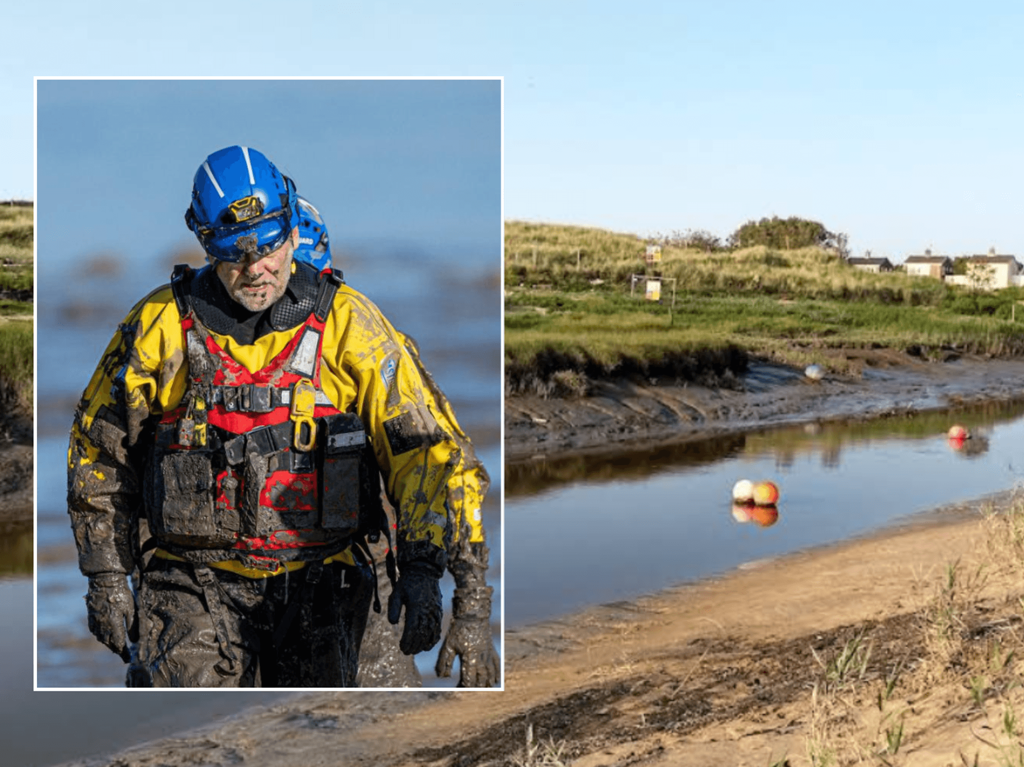 Man trapped in coastal mud rescued with just minutes to spare before incoming tide swallowed him
