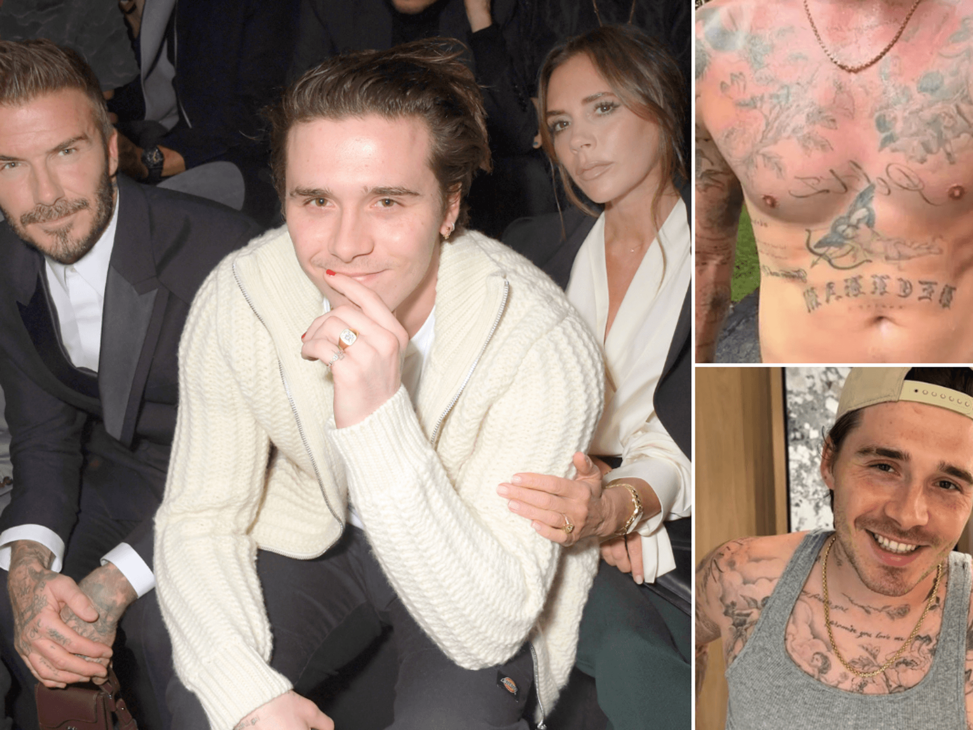 Petulant Brooklyn has removed his 'mum and dad' tattoos. If he had a spine, he'd remove the Beckh...