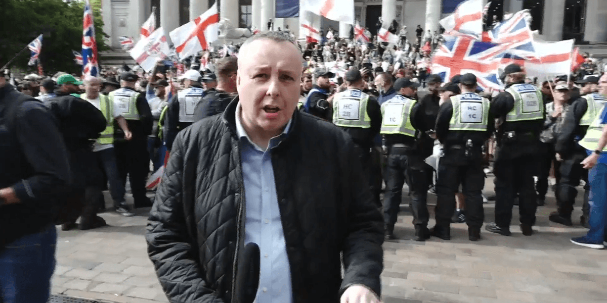 Mark White baffled as police march counter-protesters to face off with anti-migrant demonstrators in Portsmouth