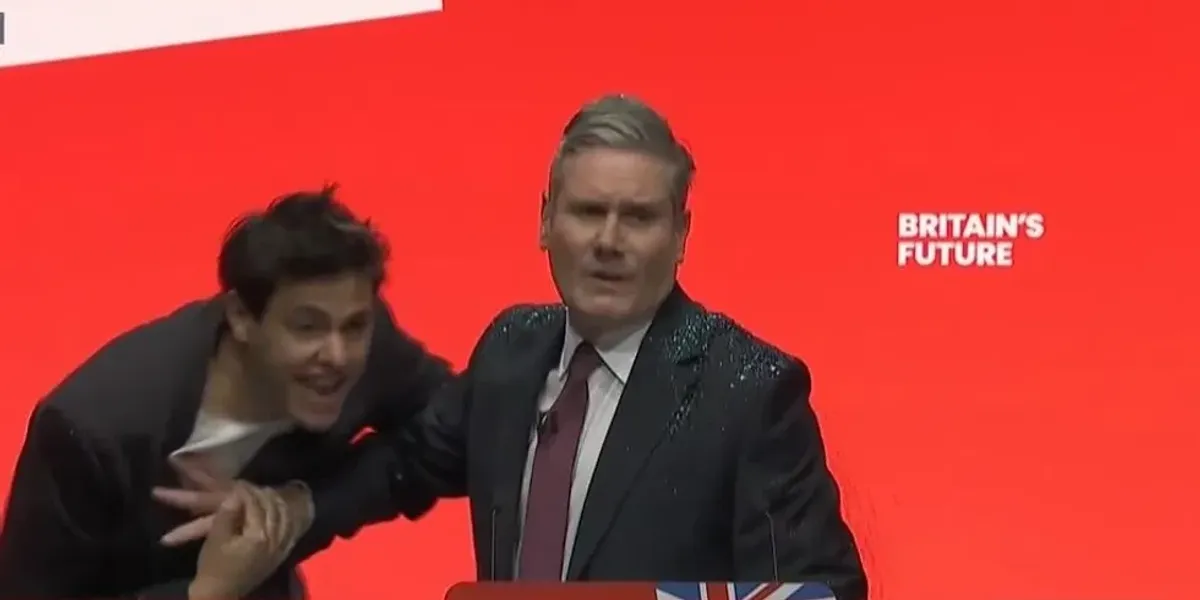 Sir Keir Starmer speech sabotaged as protester storms stage - activist wrestled to ground