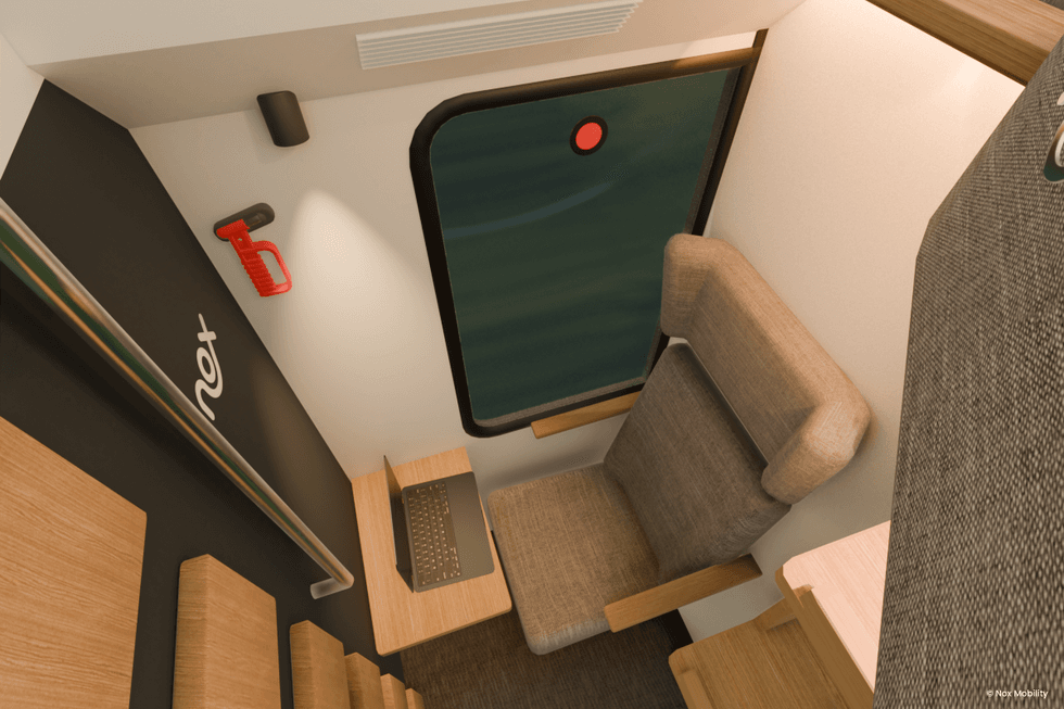 Inside Nox train cabin