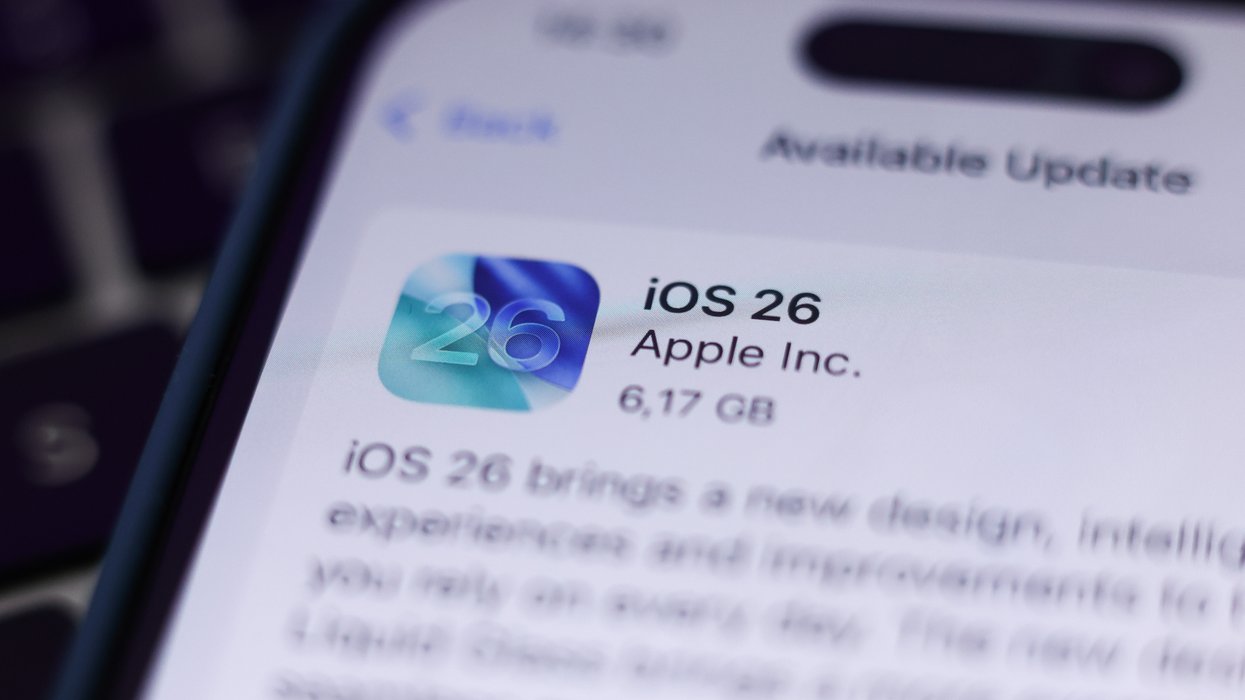 iOS 26 update pictured on an iPhone screen