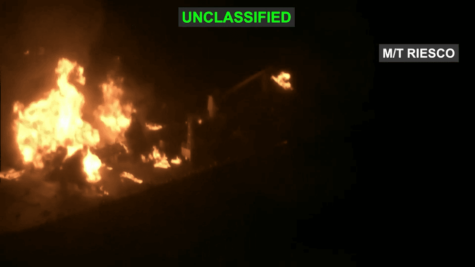 Iran tanker burns