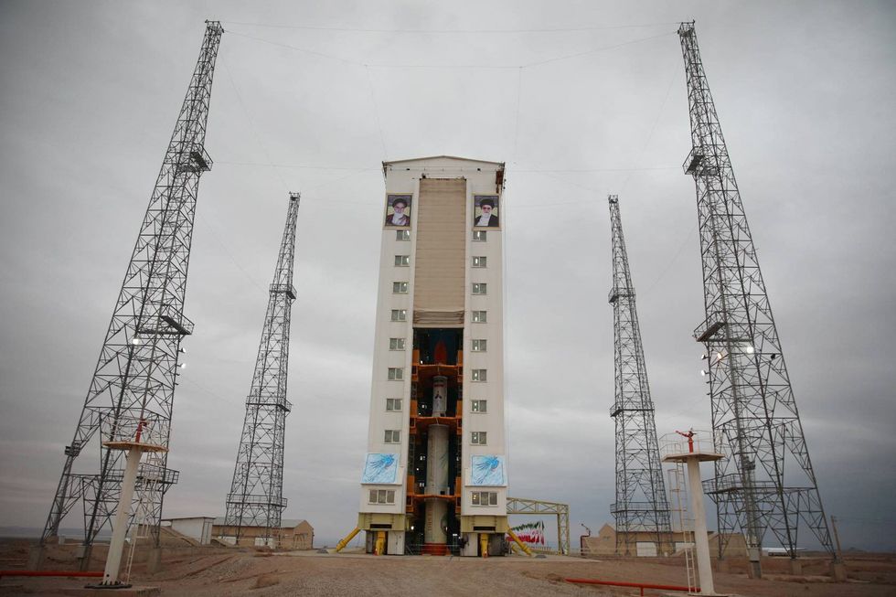 Iranian satellite carrier named "Simorgh" is seen in an undisclosed location in Iran