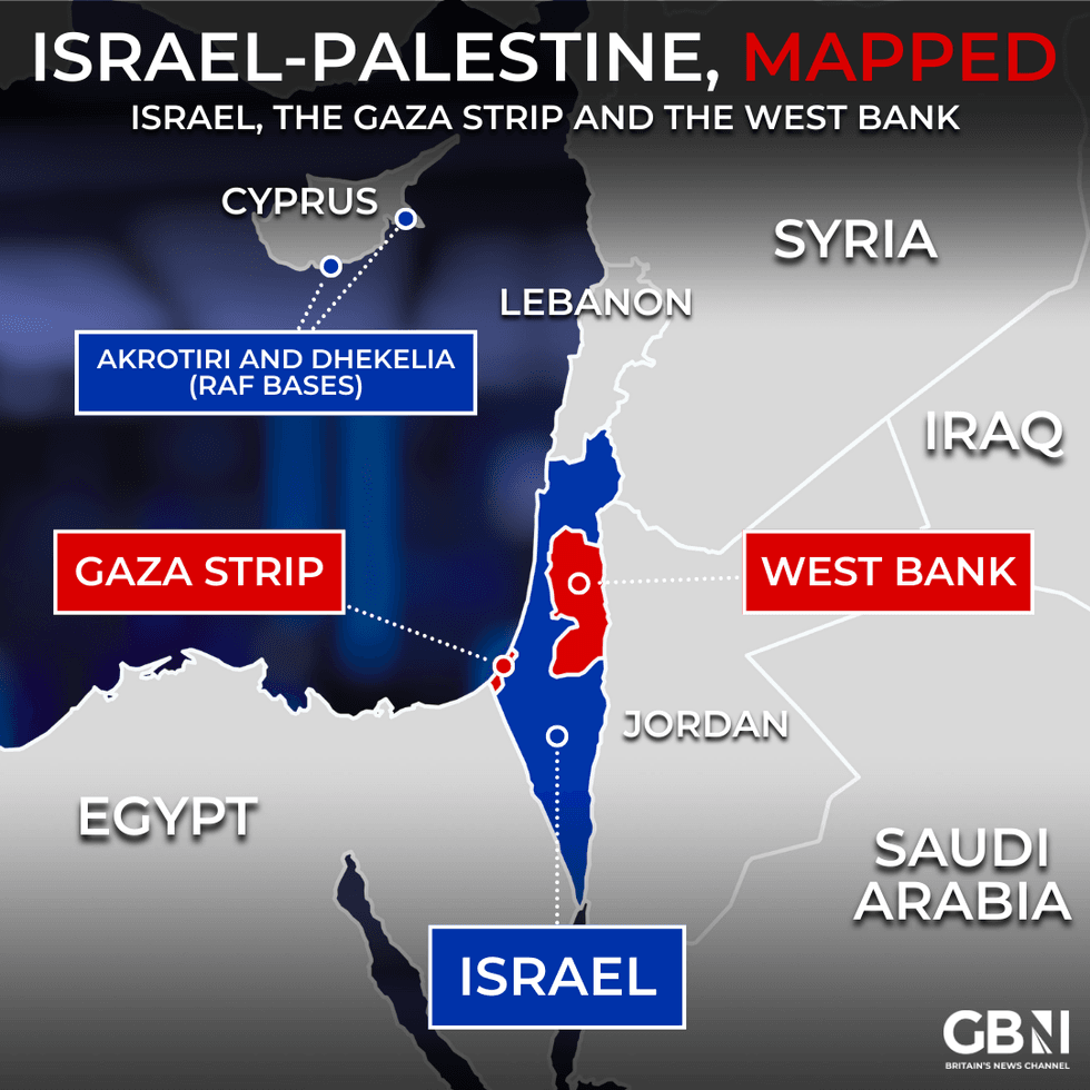 Israel Palestine map graphic