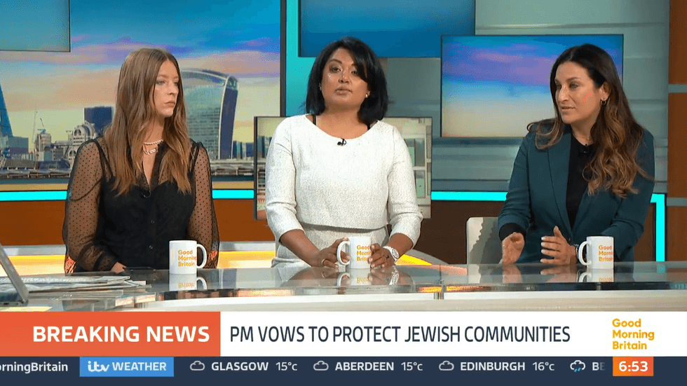 ITV GMB: Ava Evans, Salma Shah and Luciana Berger