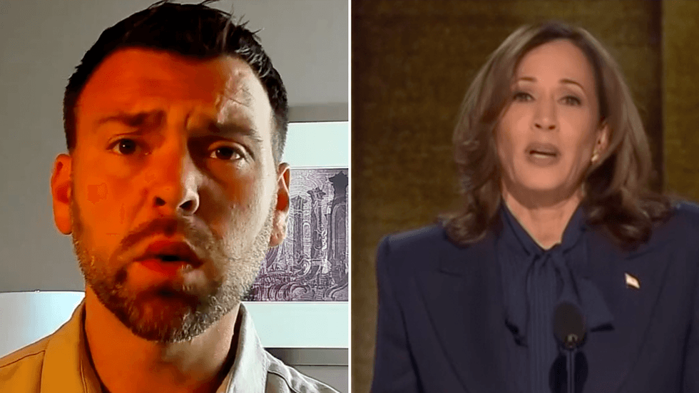 Jack Posobiec and Kamala Harris