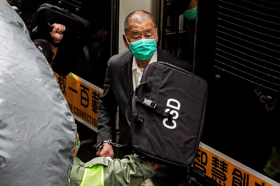 Jimmy Lai outside court in Hong Kong