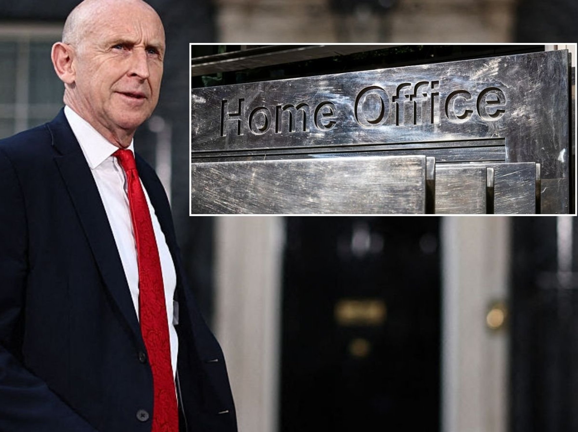 John Healey and Home Office sign