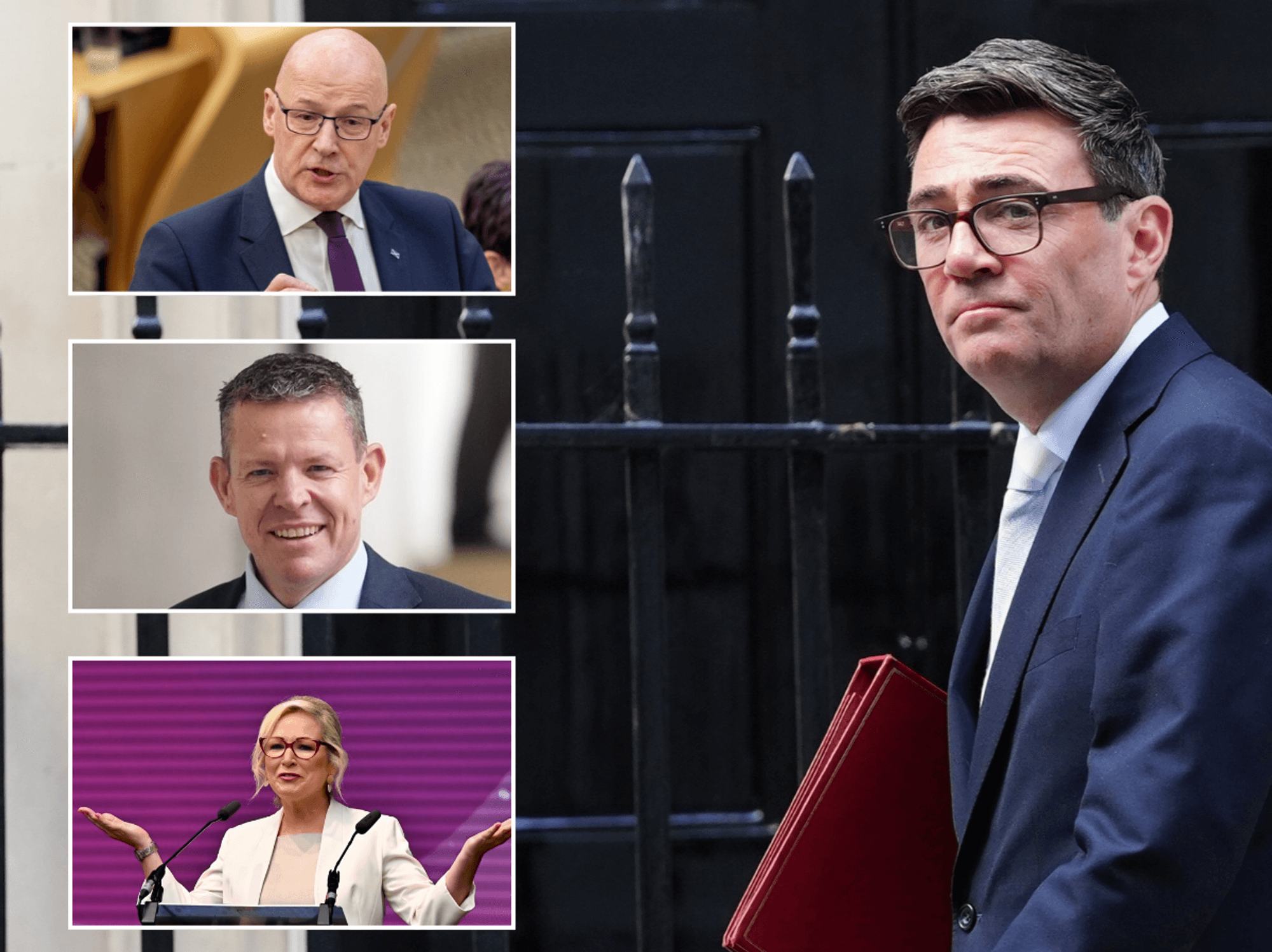 John Swinney, Rhun ap Iorwerth and Michelle O’Neill and Andy Burnham