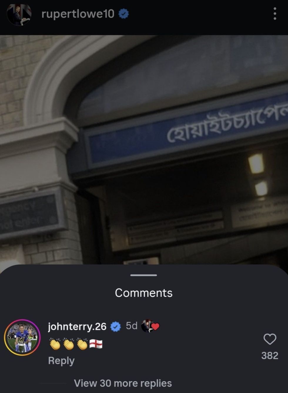 John Terry responded to Rupert Lowe's post on social media