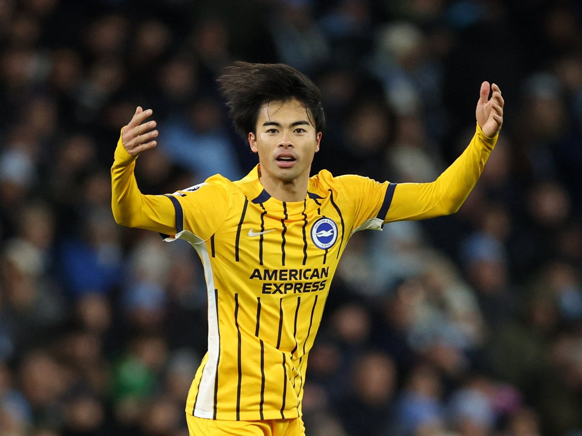 Kaoru Mitoma scored Brighton's equaliser to frustrate City