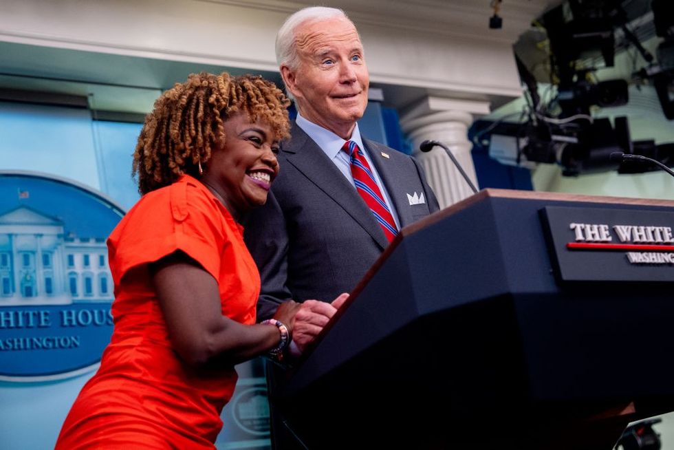 Karine Jean-Pierre was with Biden