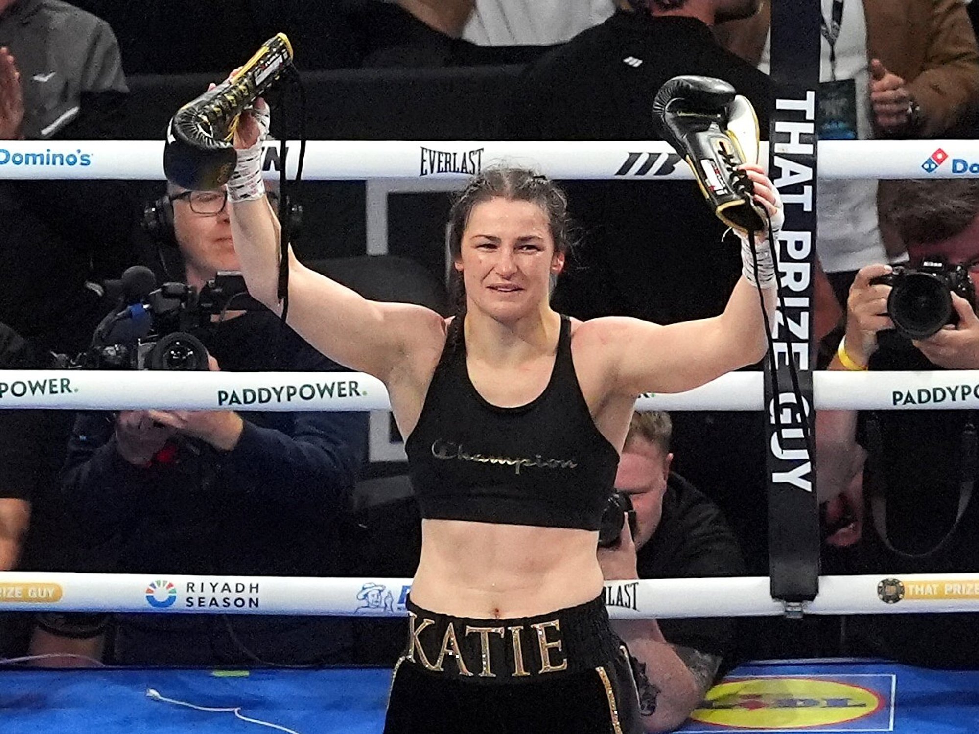 Katie Taylor declared “we did it” after bringing boxing back to Croke Park and ending her extraordinary career with a commanding victory over Flora Pili