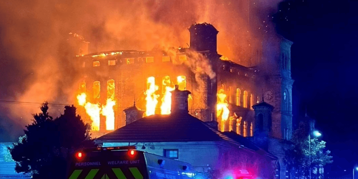 Huge fire tears through historic mill featured in Downton Abbey and Peaky Blinders