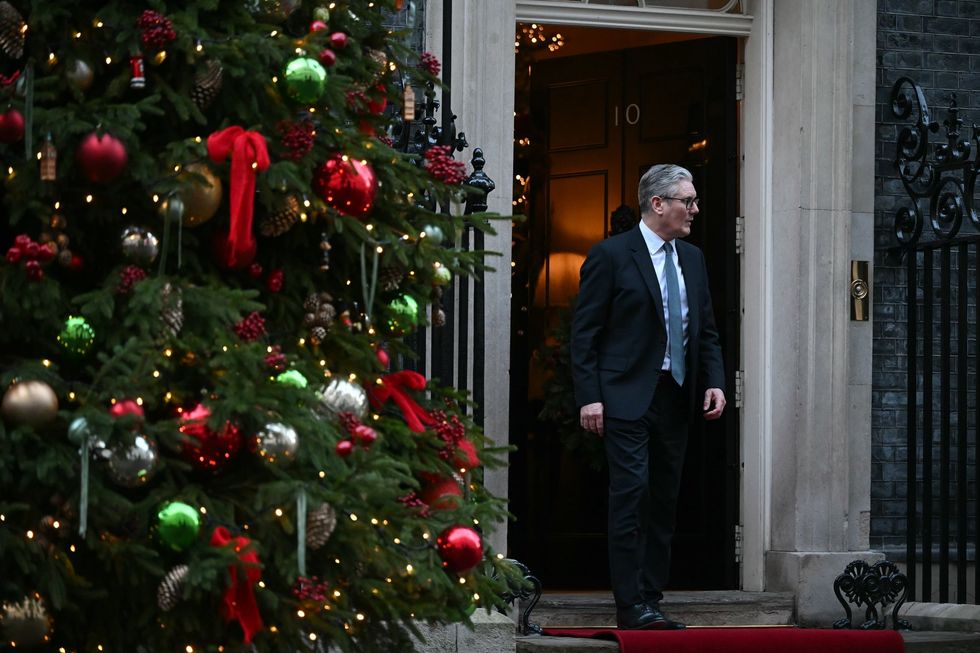Keir Starmer and Christmas tree