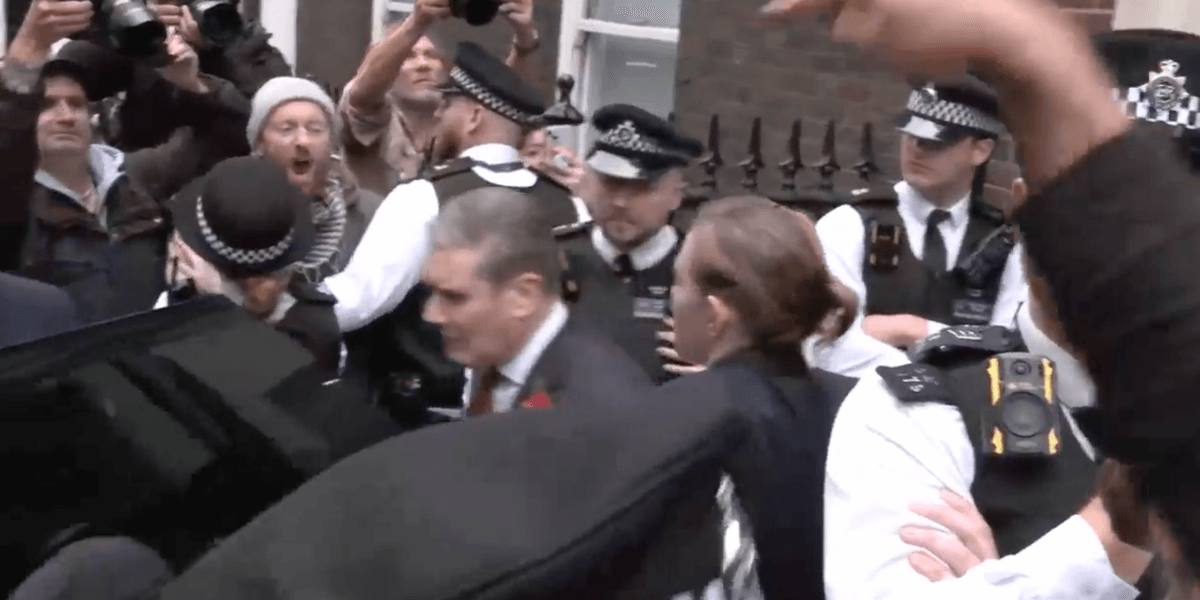 Starmer swarmed by angry Palestine protesters - police forced to intervene