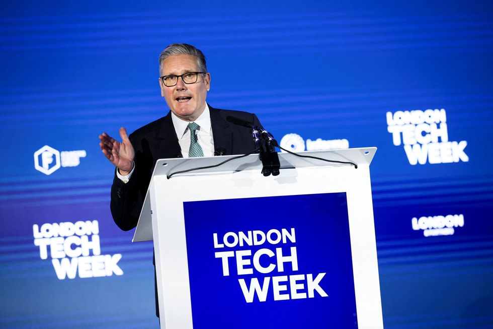 Keir Starmer speaking at London Tech Week