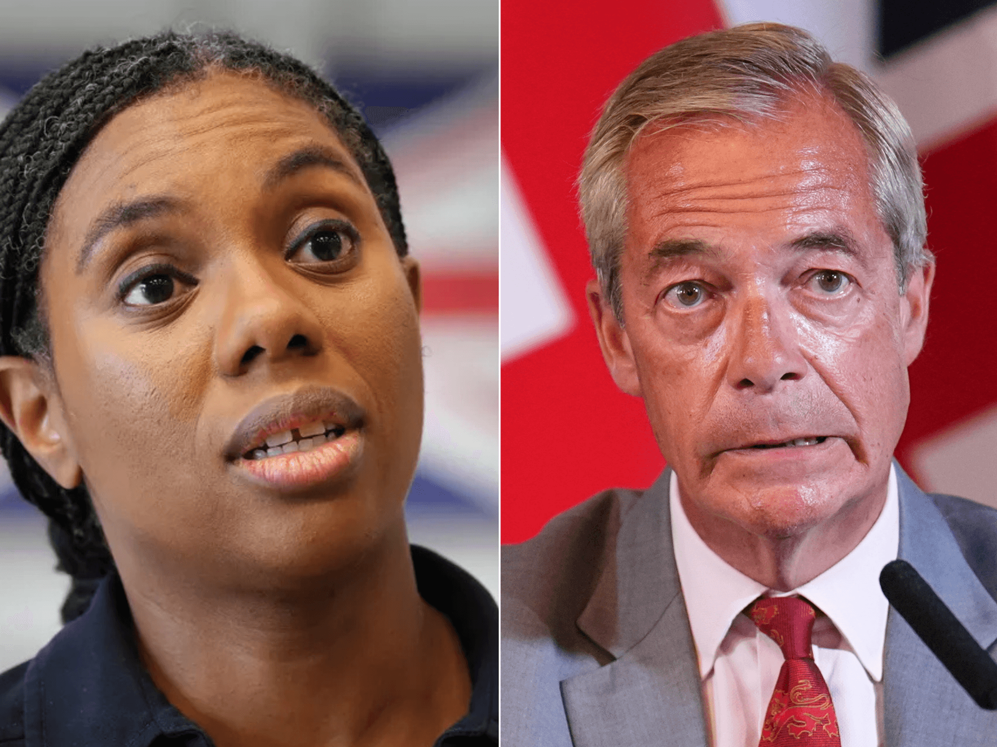 Kemi Badenoch and Nigel Farage
