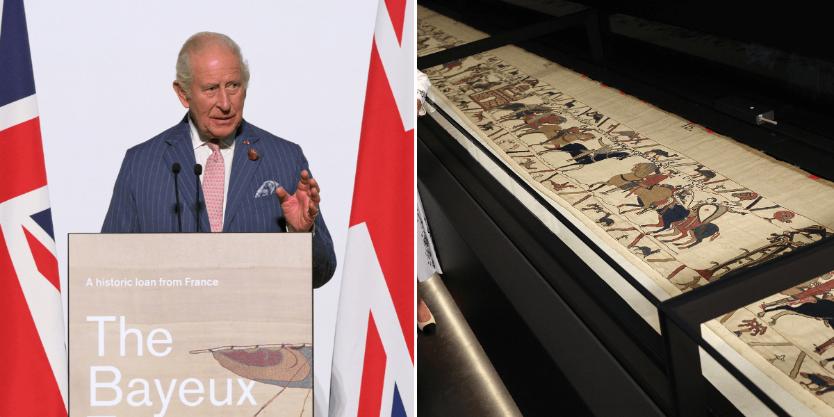 King Charles dodges gender row with careful wording during Bayeux Tapestry speech