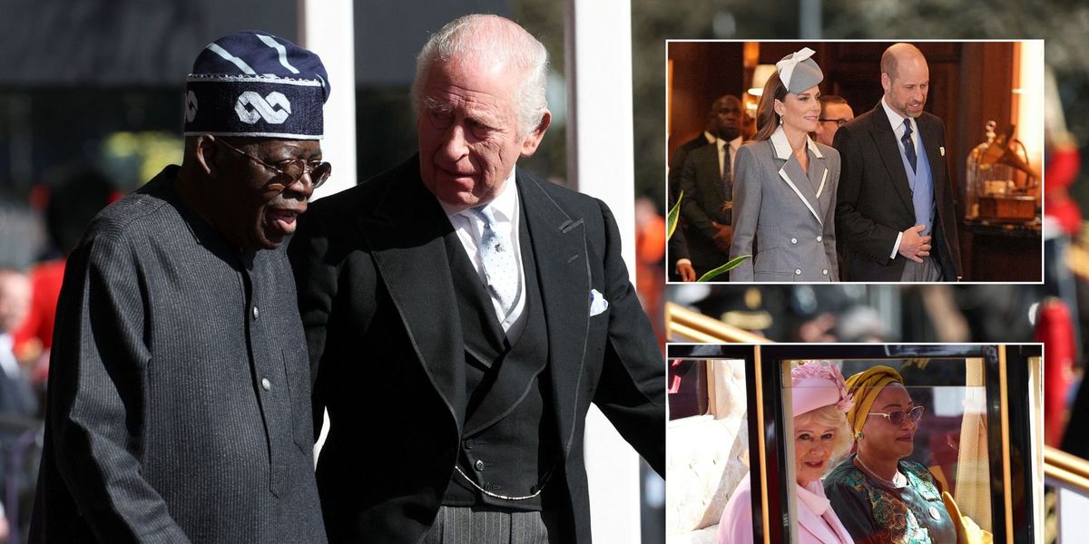 King, Queen, Catherine and William join Nigerian President and First Lady for carriage procession