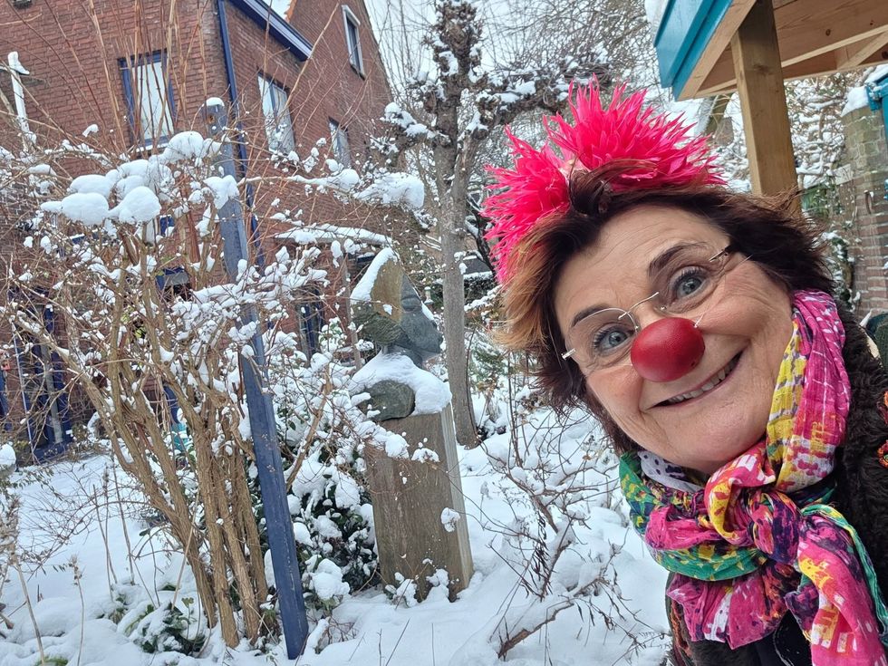 LAURENCE QUETEL WITH RED NOSE