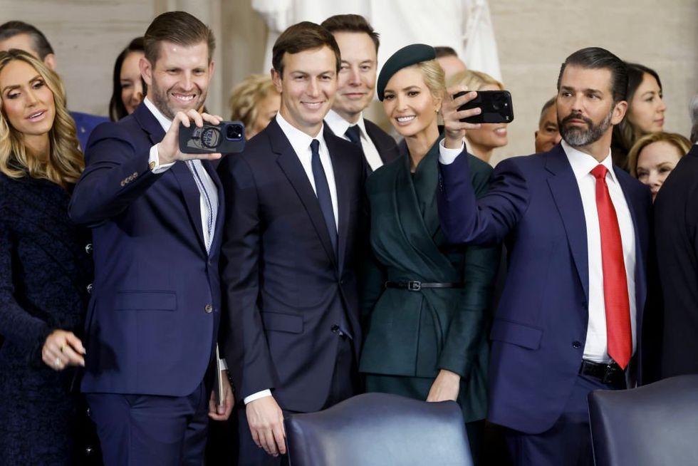 (left to right) Eric Trump, Jared Kushner, Ivanka Trump and Donald Trump Jr