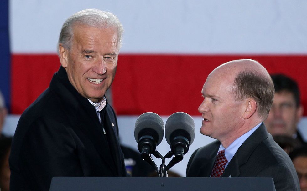 (left to right) Joe Biden and Chris Coons