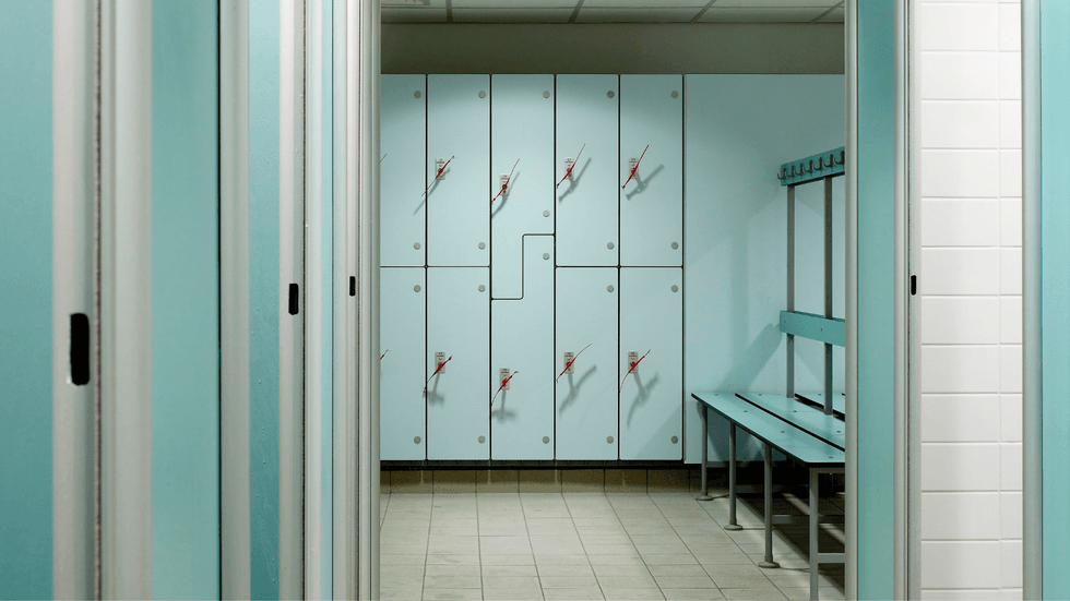 Leisure centre changing rooms