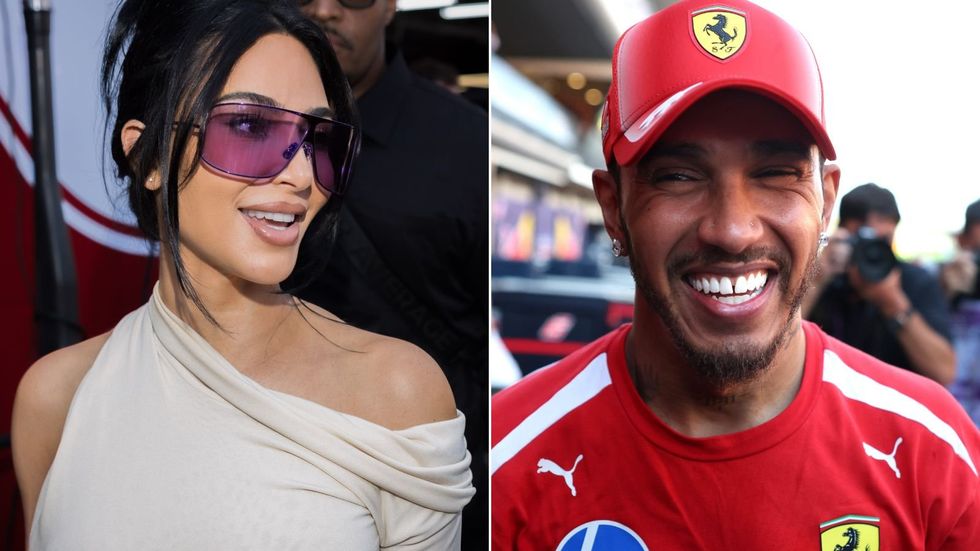 Lewis Hamilton was involved in an emotional exchange with Kim Kardashian after securing his long-awaited first Formula One victory as a Ferrari driver