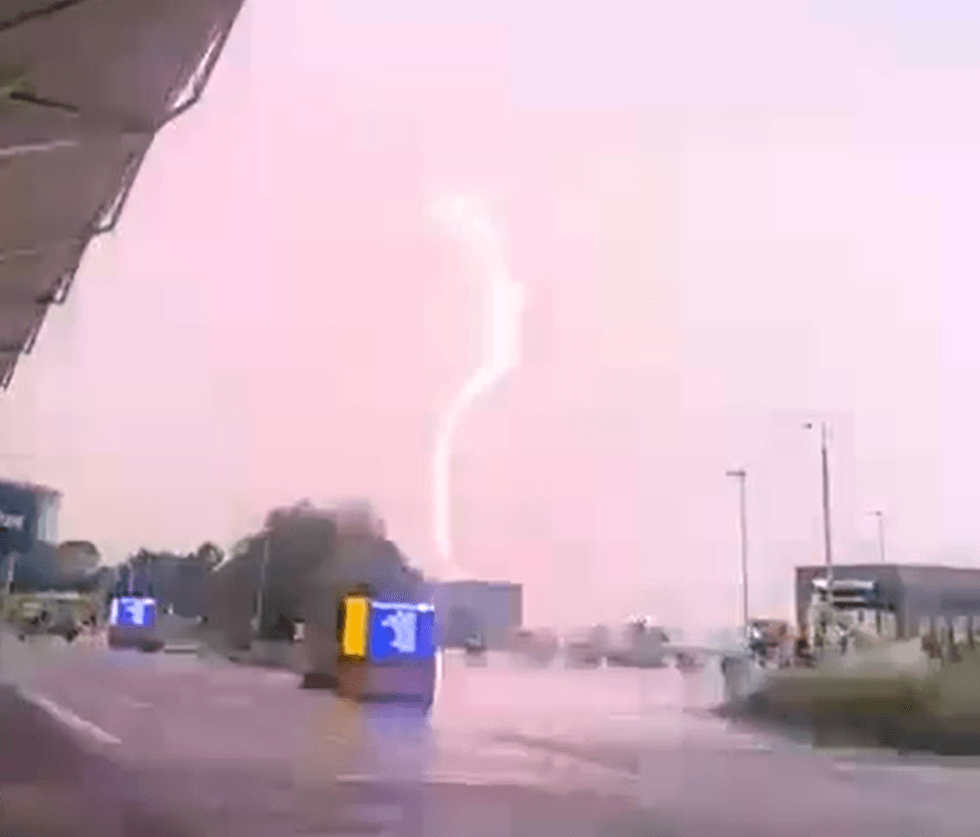 Lightning at Bristol Airport