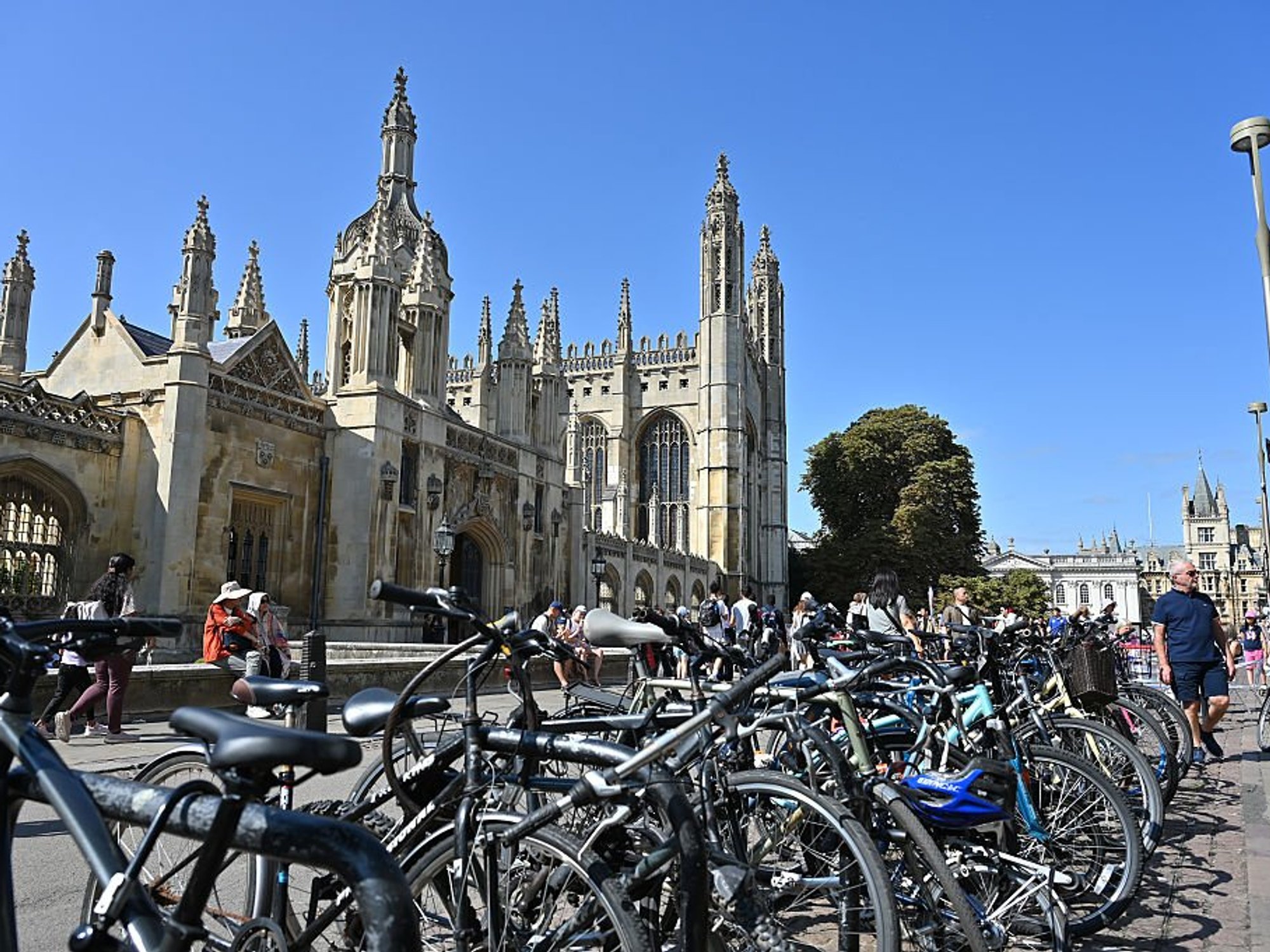 Lines of bikes at King's College, Cambridge