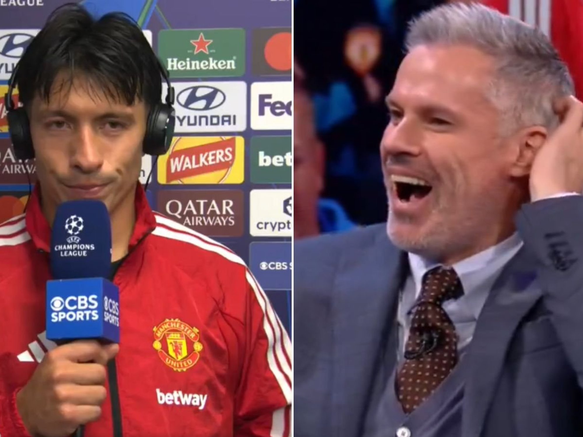 Lisandro Martinez appeared to aim a cheeky swipe at Jamie Carragher after the Liverpool legend admitted he had been wrong about the Manchester United defender