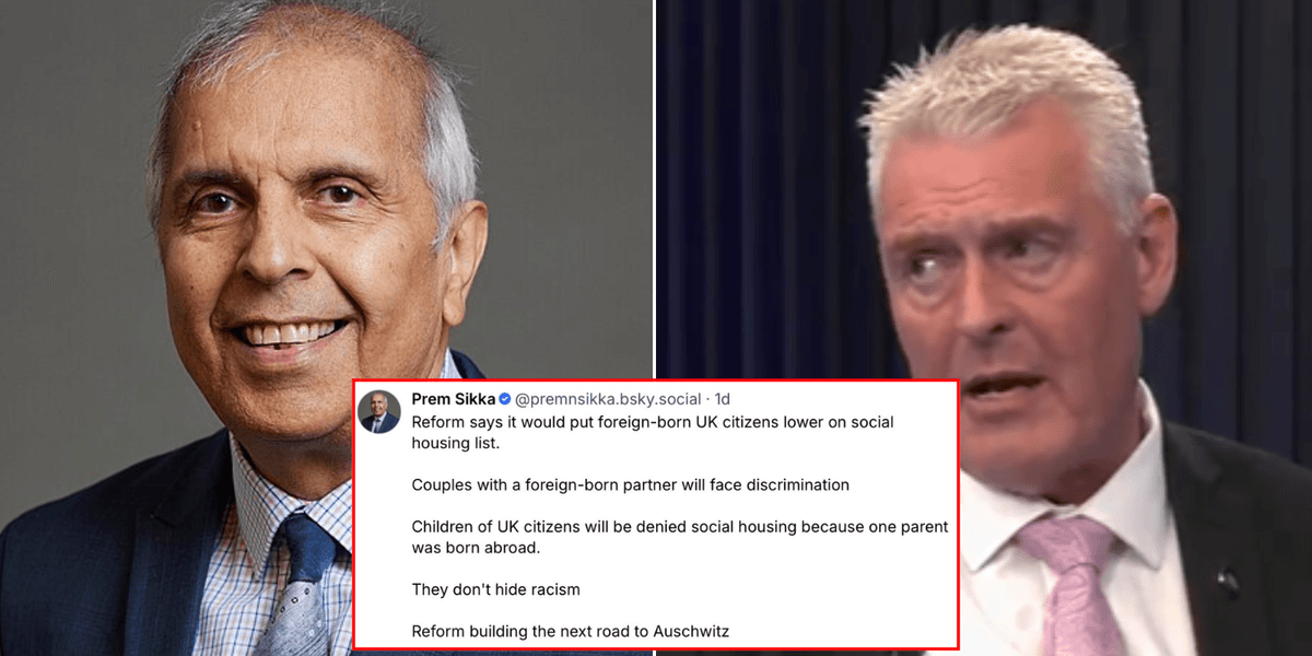 Labour peer accuses Reform of ‘building next road to Auschwitz’ by pledging to put British workers at front of social housing queue