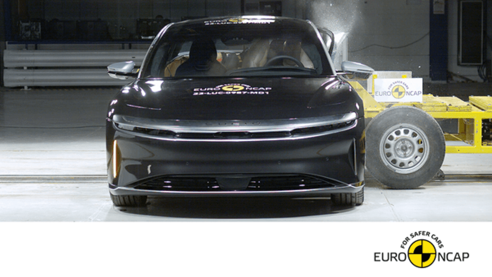 Lucid electric vehicle being tested by Euro NCAP
