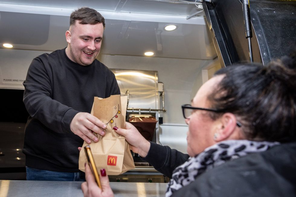 Luke Littler hands out new McDonald\u2019s burger
