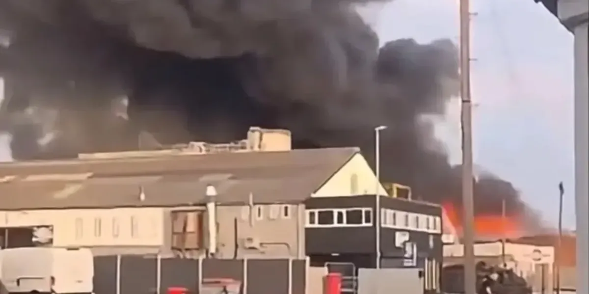 Fire breaks out near major UK airport as residents forced to evacuate homes