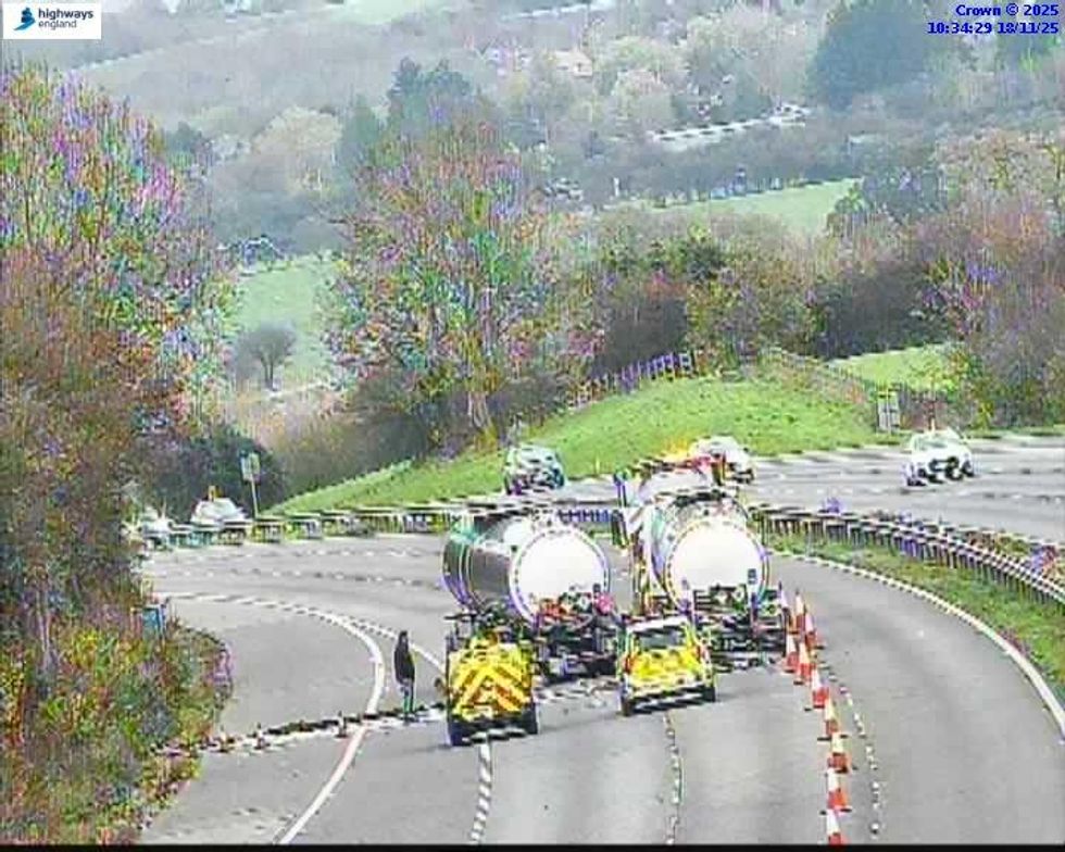 M40 oil on road