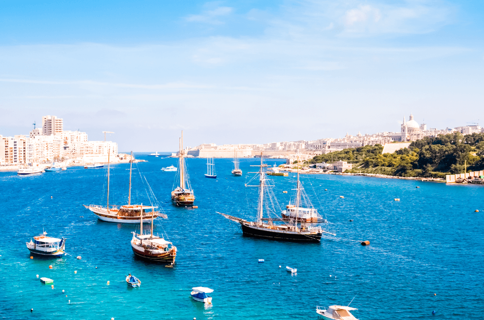 Malta boats on water