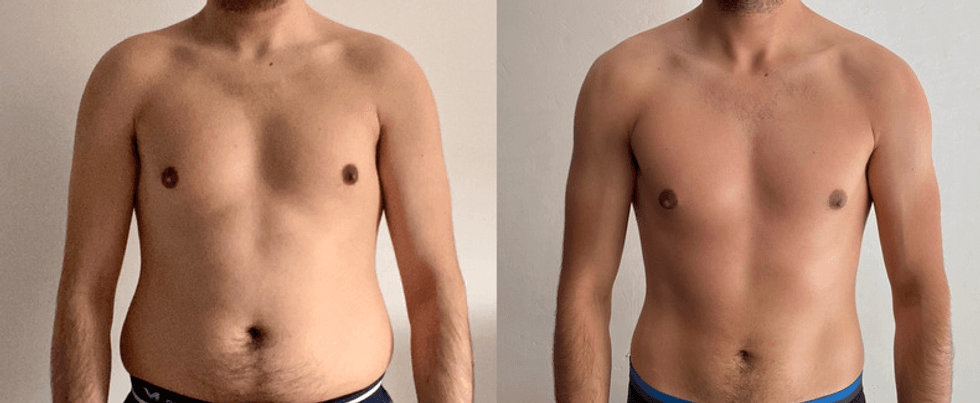Man before after weight loss
